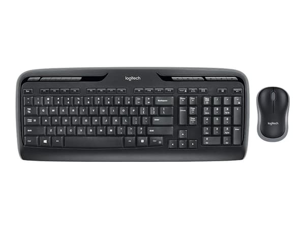 Logitech Wireless Combo MK330 - Tastatur- og mussett - trådløs - 2.4 GHz - US International - svart