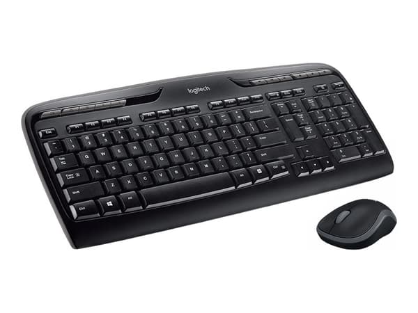 Logitech Wireless Combo MK330 - Tastatur- og mussett - trådløs - 2.4 GHz - US International - svart