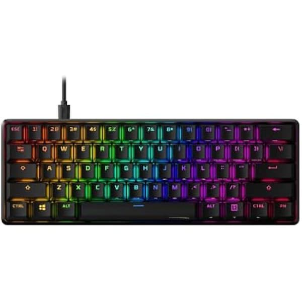 HyperX Alloy Origins 60 – Mekaniskt speltangentbord – Ultrakompakt 60 % format – HyperX Aqua switch (taktil) – Dubbla tangenter Svart