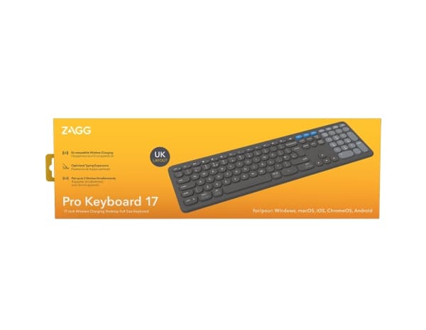 ZAGG Pro Keyboard 17, Fullstor (100 %), Trådlös, Bluetooth, QWERTY, Svart