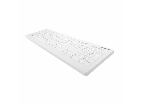 Active Key AK-C8112 - Tangentbord - desinficering via torkning, platt tangentprofil - tvättbar - trådlös - 2.4 GHz - QWERTY - hela norden - vit