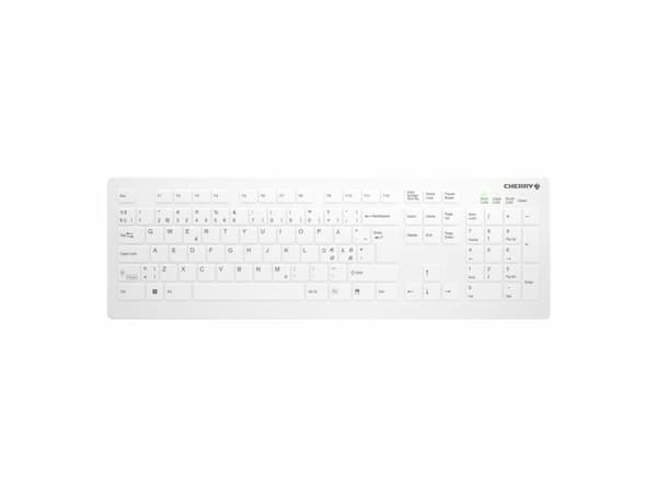 Active Key AK-C8112 - Tangentbord - desinficering via torkning, platt tangentprofil - tvättbar - trådlös - 2.4 GHz - QWERTY - hela norden - vit