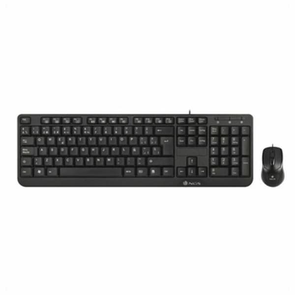Tangentbord med optisk mus NGS NGS-KEYBOARD-0271 Svart Svart