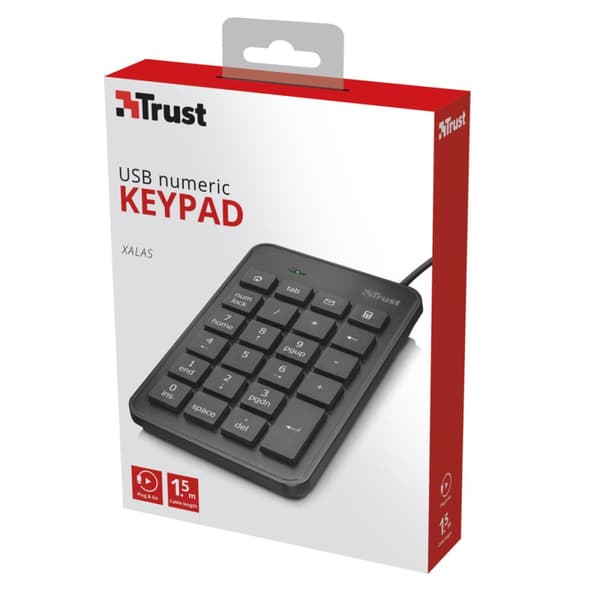 Numerisk tastatur Trust 22221 Sort