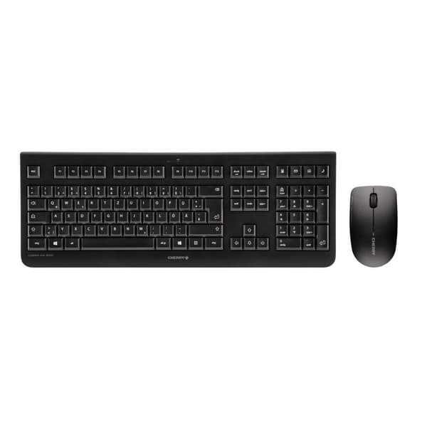 Tastatur med Trådløs Mus Cherry JD-0710ES-2 Svart Spansk Qwerty Sort