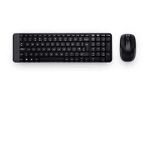 Tastatur med Trådløs Mus Logitech 920-003159 Svart Spansk Spansk Qwerty