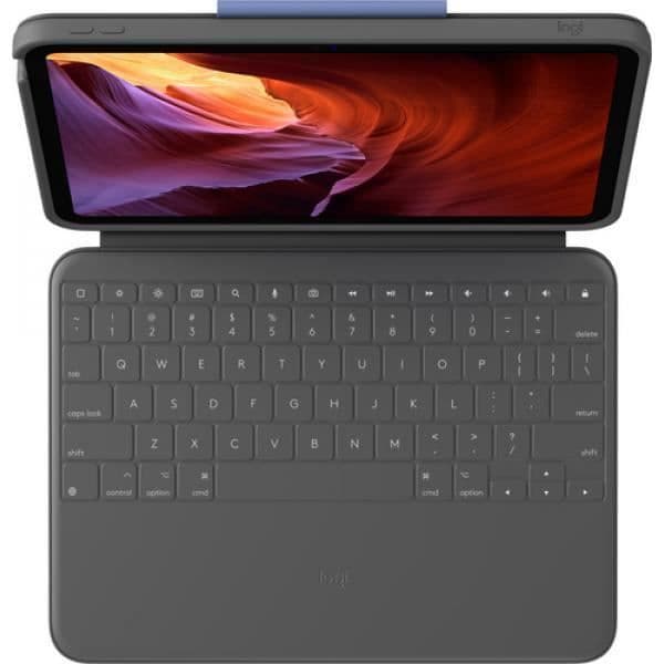 Tangentbord och foliofodral - LOGITECH - Rugged Folio - QWERTZ Tyska - Grafit - Vattentålig