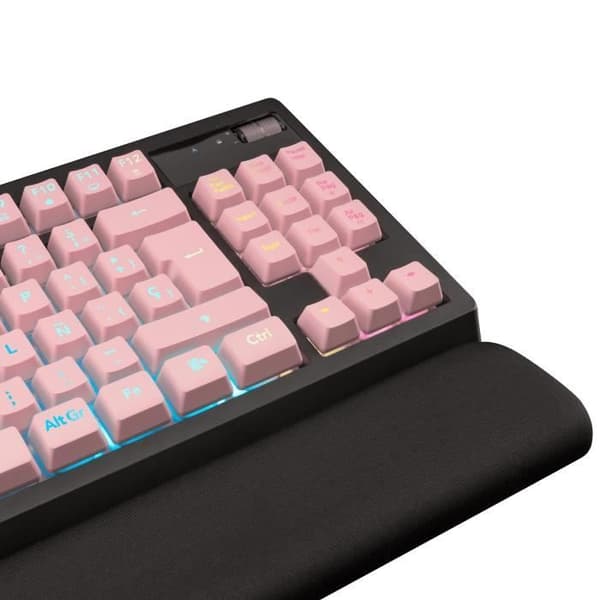 TKL Gaming Keyboard - Mars Gaming - MKAX - Rosa - H-Mech - Gel handledsstöd