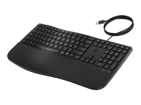 HP 485 Comfort - Tangentbord - fler enheter, 23 programmerbara tangenter, 3-zon layout - full size - USB - hela norden - svart Svart