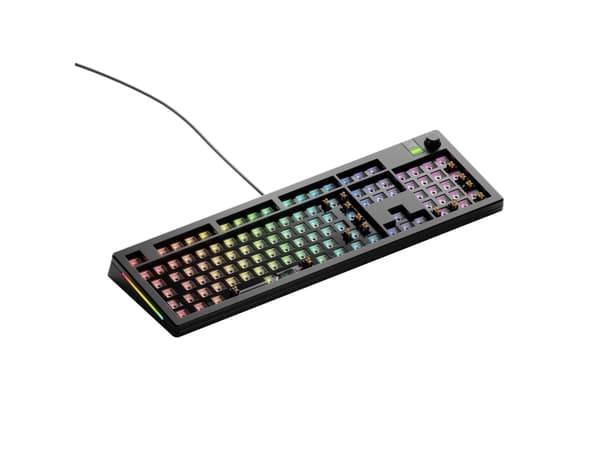 Glorious Gaming GMMK 3 100% Barebones, Fullstor (100 %), Kabel, USB, RGB LED, Svart