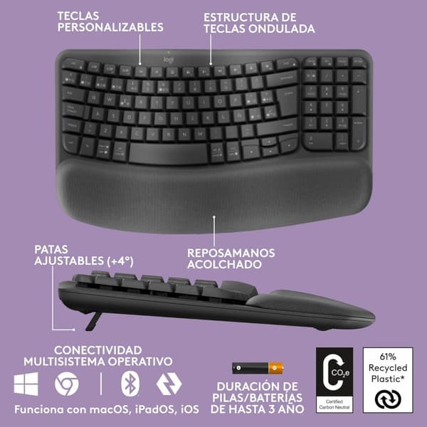 Näppäimistö Logitech 920-012296 Grafiitinharmaa Espanja QWERTY