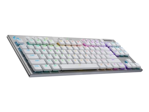Logitech G G915 X - Näppäimistö - pelaaminen, LIGHTSPEED - TKL - taustavalaistu - langaton - USB-C, Bluetooth, 2,4 GHz - valkoinen