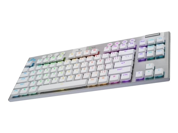 Logitech G G915 X - Näppäimistö - pelaaminen, LIGHTSPEED - TKL - taustavalaistu - langaton - USB-C, Bluetooth, 2,4 GHz - valkoinen