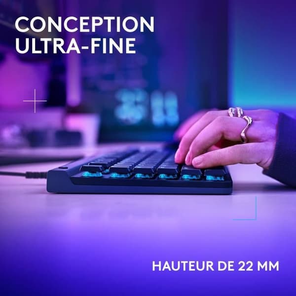 Speltangentbord - trådbundet - Logitech G - G515 TKL - Mekaniskt - RGB - AZERTY - Svart