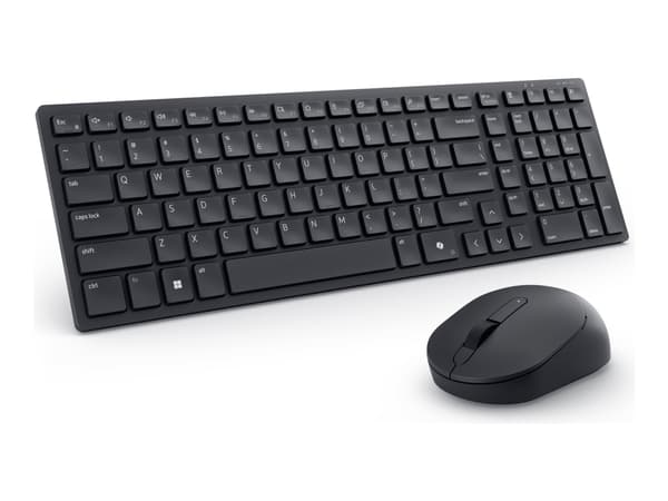 Dell Pro Compact Silent Keyboard and Mouse - KM555 - Sats med tangentbord och mus - trådlös - 2.4 GHz, Bluetooth 5.1 - QWERTY - USA, internationellt Svart