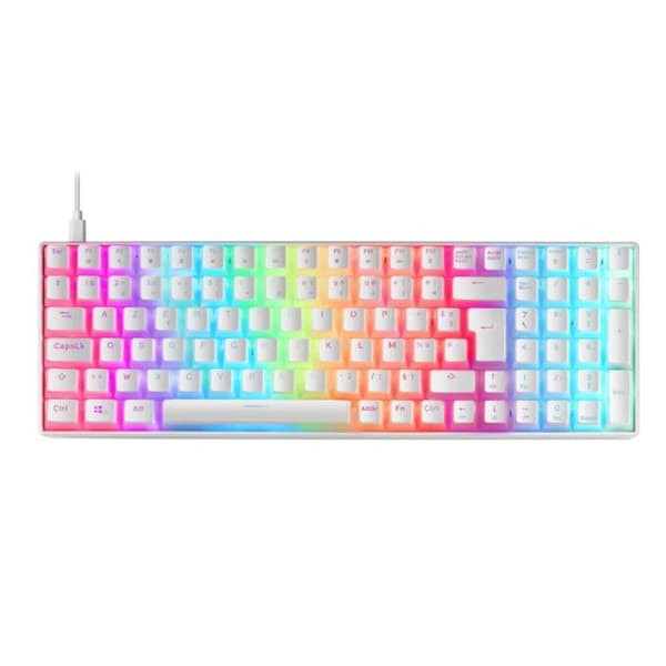 Mekaniskt tangentbord - Mars Gaming - MKULTRA - Kompakt 96% - Outemu SQ Brown Switch - RGB Vit Vit