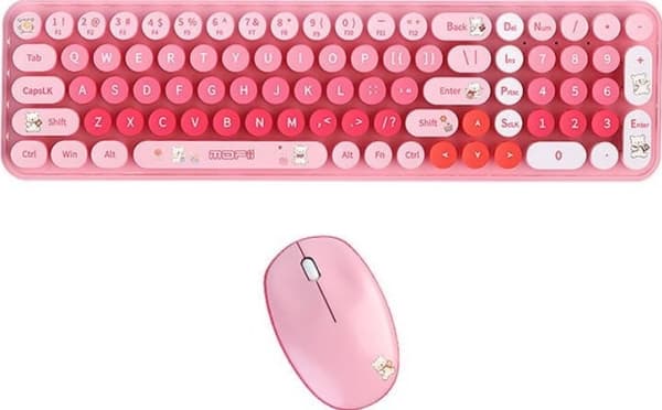 Trådlöst tangentbord + mus MOFI Baby Bear (rosa)