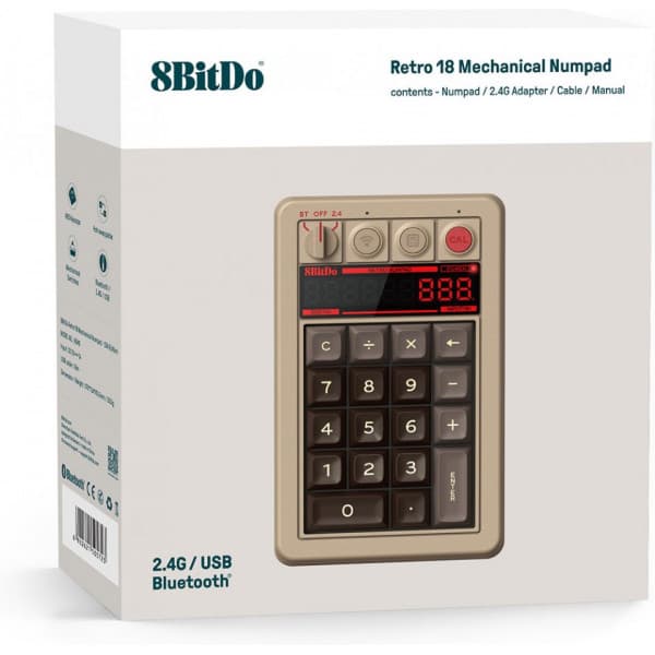 8BitDo Retro Mekaniskt Numpad – C64 Edition, Windows / Android