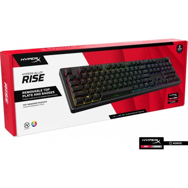 HyperX Alloy Rise -pelinäppäimistö, HyperX Linear -kytkimet, musta