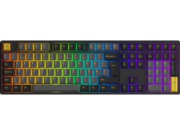 Klawiatura Akko AKKO Black & Gold 5108B Plus Wireless Gaming-Tastatur, RGB, - V3 Cream Yellow Pro Switch, schwarz, ISO (DE)