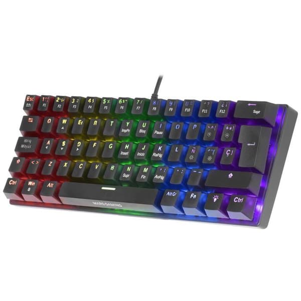 Mekaniskt spelartangentbord (röd switch) Mars Gaming MK60 RGB (svart)
