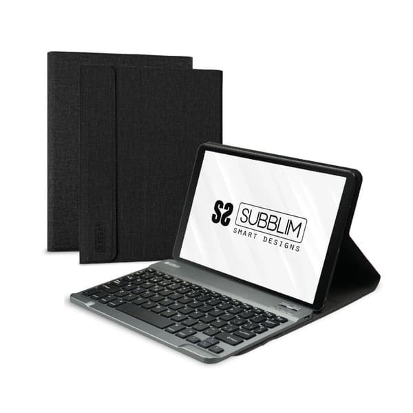 Tabletin ja näppäimistön kuori Subblim Musta 10,5" Espanjalainen Qwerty