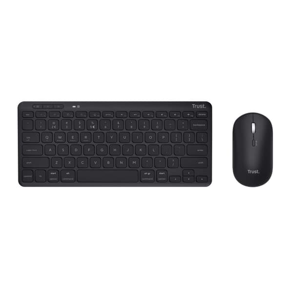Tastatur og mus Trust 25061 Sort Spansk QWERTY Sort