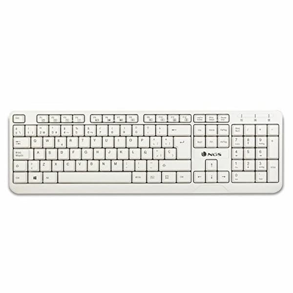 Tastatur NGS Spike Hvid Spansk qwerty Hvid
