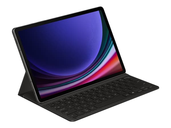 Samsung EF-DX720 - Tastatur og folioveske (bokomslag) - trådløs - POGO pin, Bluetooth - svart tastatur, svart boks - for Galaxy Tab S9, Tab S9 FE