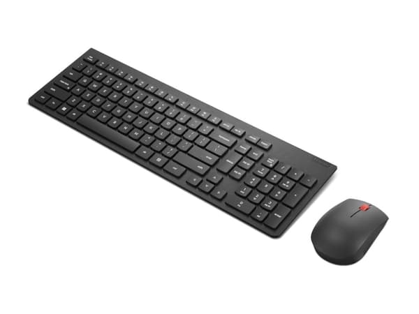 Lenovo Essential Wireless Combo Gen 2 - Tastatur- og mussett - trådløs - 2.4 GHz - QWERTY - amerikansk engelsk - svart - brun boks - CRU