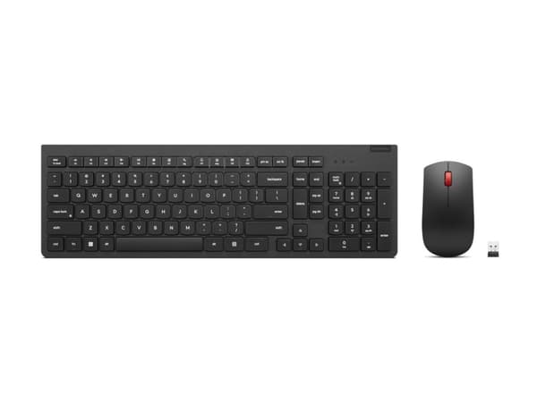 Lenovo Essential Wireless Combo Gen 2 - Tastatur- og mussett - trådløs - 2.4 GHz - QWERTY - amerikansk engelsk - svart - brun boks - CRU