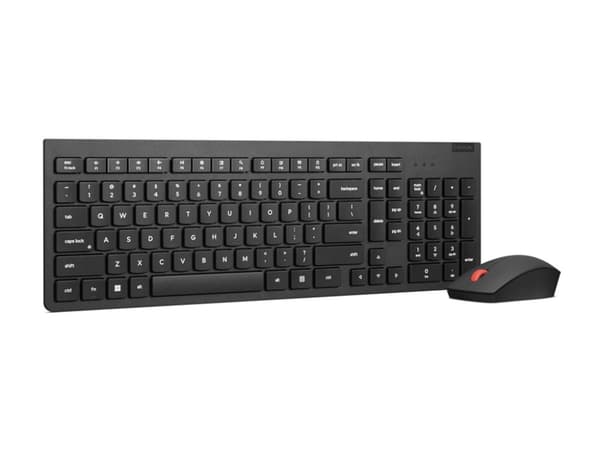 Lenovo Essential Wireless Combo Gen 2 - Tastatur- og mussett - trådløs - 2.4 GHz - QWERTY - amerikansk engelsk - svart - brun boks - CRU