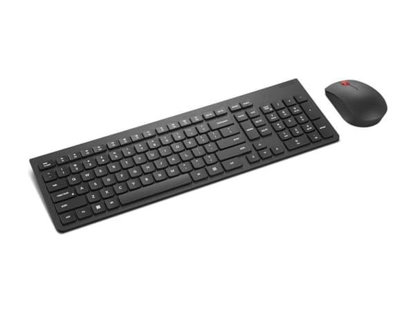 Lenovo 4X31N50708, Full-size (100%), Wireless, RF Wireless, QWERTY, Black, Mouse included musta
