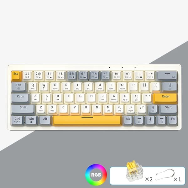 Mekaniskt Spel Tangentbord, 63-Tangents Kompakt Design, Trådad USB Anslutning,Lila