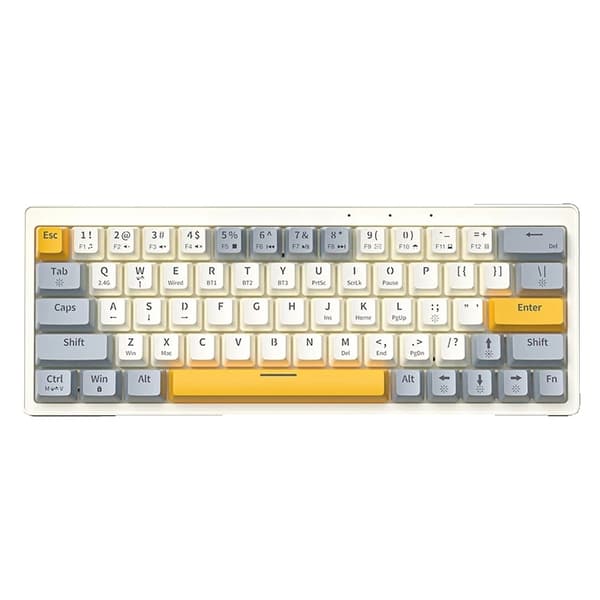 Mekaniskt Spel Tangentbord, 63-Tangents Kompakt Design, Trådad USB Anslutning,Lila