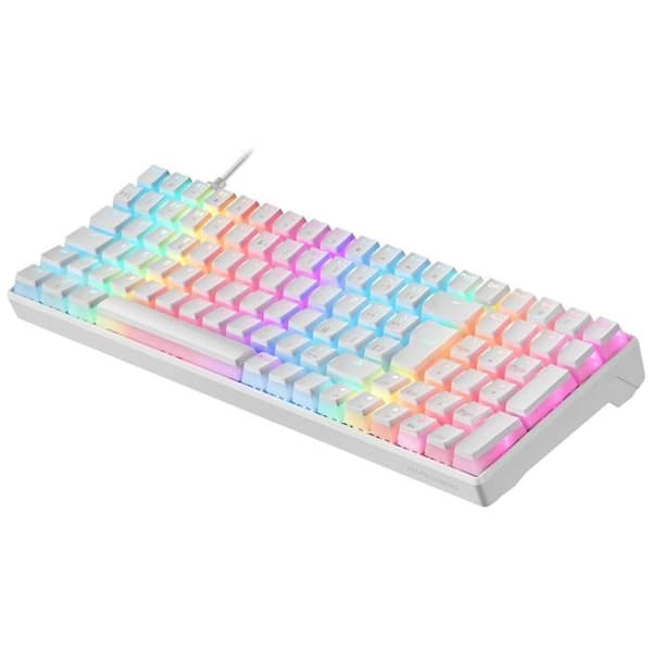Mars Gaming MKULTRA - 96 % vit RGB kompakt mekaniskt tangentbord - Switch Outemu SQ Röd - Spanska + US