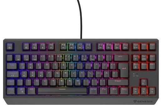 GAMING TANGENTBORD GENESIS THOR 230 TKL DE RGB MEKANISKT OUTEMU RÖD SVART HOT SWAP