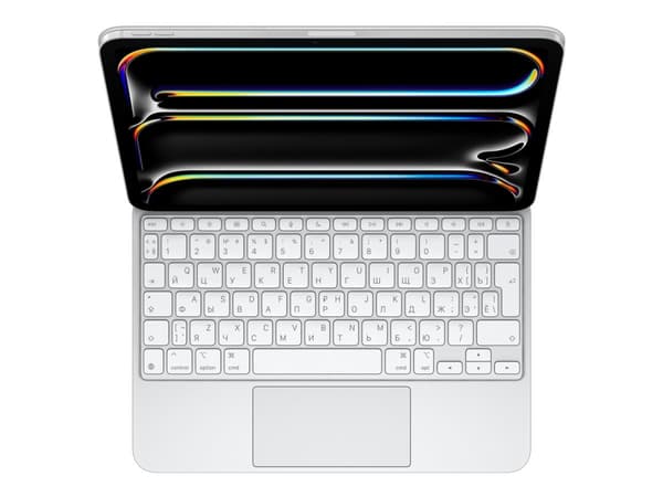 Apple Magic Keyboard - Tangentbord och foliefodral - med pekdyna - bakgrundsbelyst - Apple Smart connector - QWERTY - ryska - vit