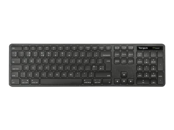 Targus EcoSmart - Tangentbord - full size - antimikrobiell - trådlös - Bluetooth 5.0, 2.4 GHz - QWERTY - Nordisk - svart Svart