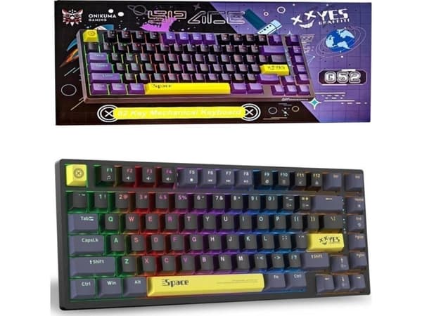 Onikuma ONIKUMA G52 tastatur Mekanisk spilltastatur RGB: Farge - svart