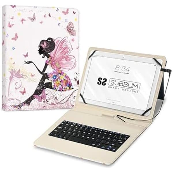 Tablettfodral med mikro-USB-tangentbord - Typ C, spanskt tangentbord, 11" tum, magnetisk stängning - SUBBLIM