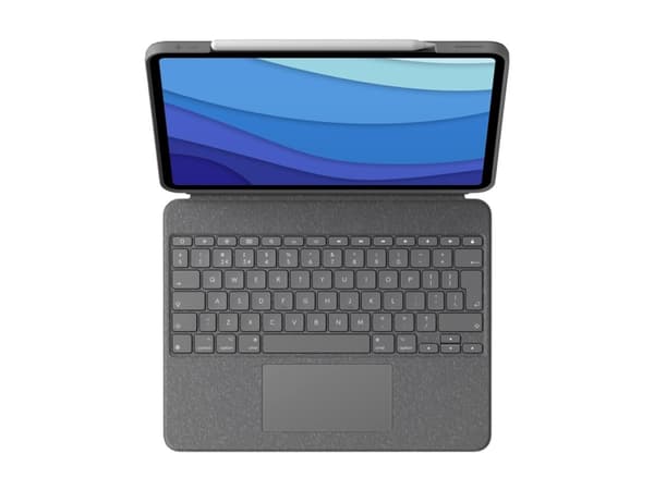 Logitech Combo Touch - Tastatur og folioveske - med styrepute - bakbelysning - Apple Smart connector - QWERTY - Storbritannia - grafitt - for Apple 1