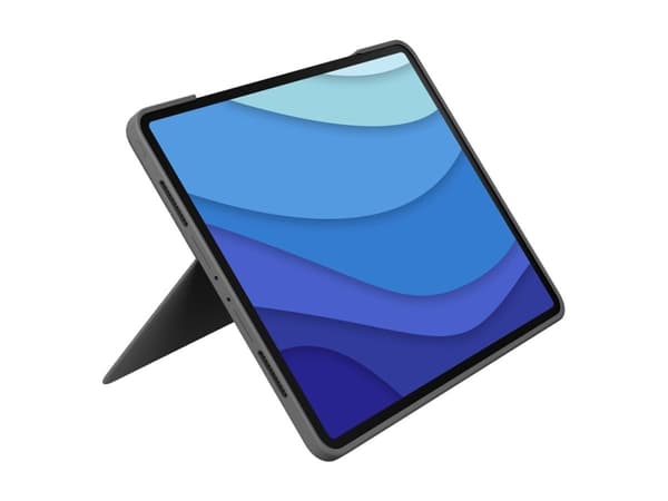 Logitech Combo Touch - Tastatur og folioveske - med styrepute - bakbelysning - Apple Smart connector - QWERTY - Storbritannia - grafitt - for Apple 1