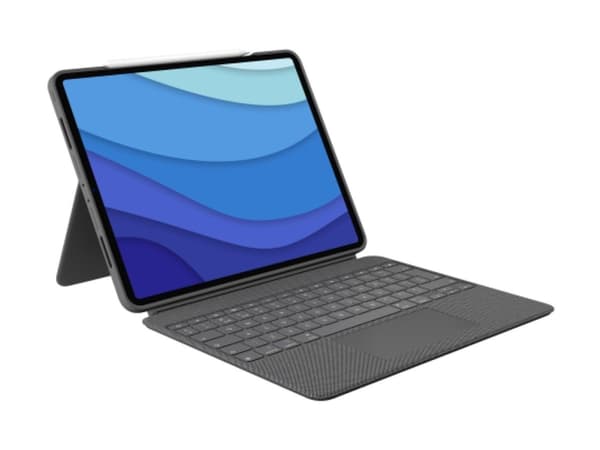 Logitech Combo Touch - Tastatur og folioveske - med styrepute - bakbelysning - Apple Smart connector - QWERTY - Storbritannia - grafitt - for Apple 1