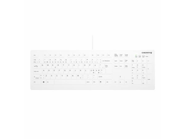 Active Key AK-C8112 - Tangentbord - desinficering via torkning, platt tangentprofil - 100% - full size - tvättbar - USB - QWERTY - hela norden - vit