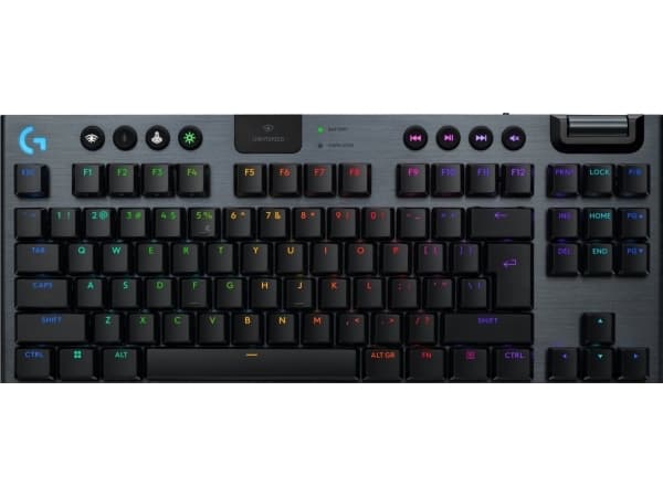Logitech G G915 X - Tastatur - LIGHTSPEED - TKL - bakgrunnsbelyst - trådløs - Bluetooth 5.0, 2.4 GHz, USB - QWERTY - US International - tastsvitsj: G