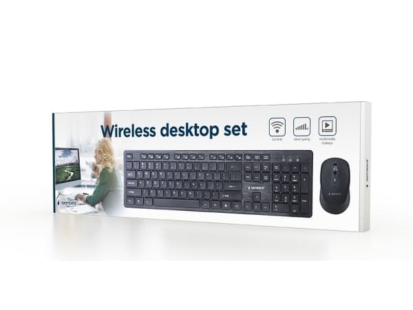Gembird - Sats med tangentbord och mus - full size - trådlös - 2.4 GHz - QWERTY - amerikansk - svart