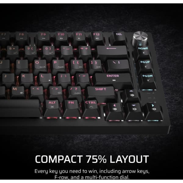 Corsair K65 PLUS WIRELESS-spel-tangentbord, MLX Red Tactile-brytare, svart