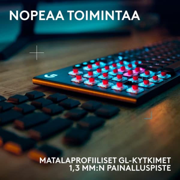 Logitech G915 X LIGHTSPEED -lågprofils gamingtangentbord, Tactile-knappar, svart