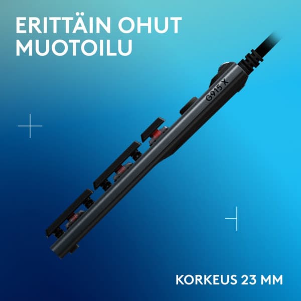 Logitech G915 X -matalaprofiilinen langallinen pelinäppäimistö, Tactile-kytkimet, musta